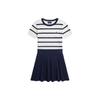 Polo SS24 Striped Color Block Round Neck Short Sleeve Dress Set Kids Dress Set CWPO2STG2U20011-100
