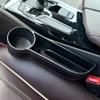 Leather Car Seat Gap Storage Box With Charging Hole Automobile Slit Box Phone Bottle Keys Holder
