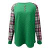 Женская мода повседневный свитер с длинным рукавом в клетку пэчворк свитшот топ