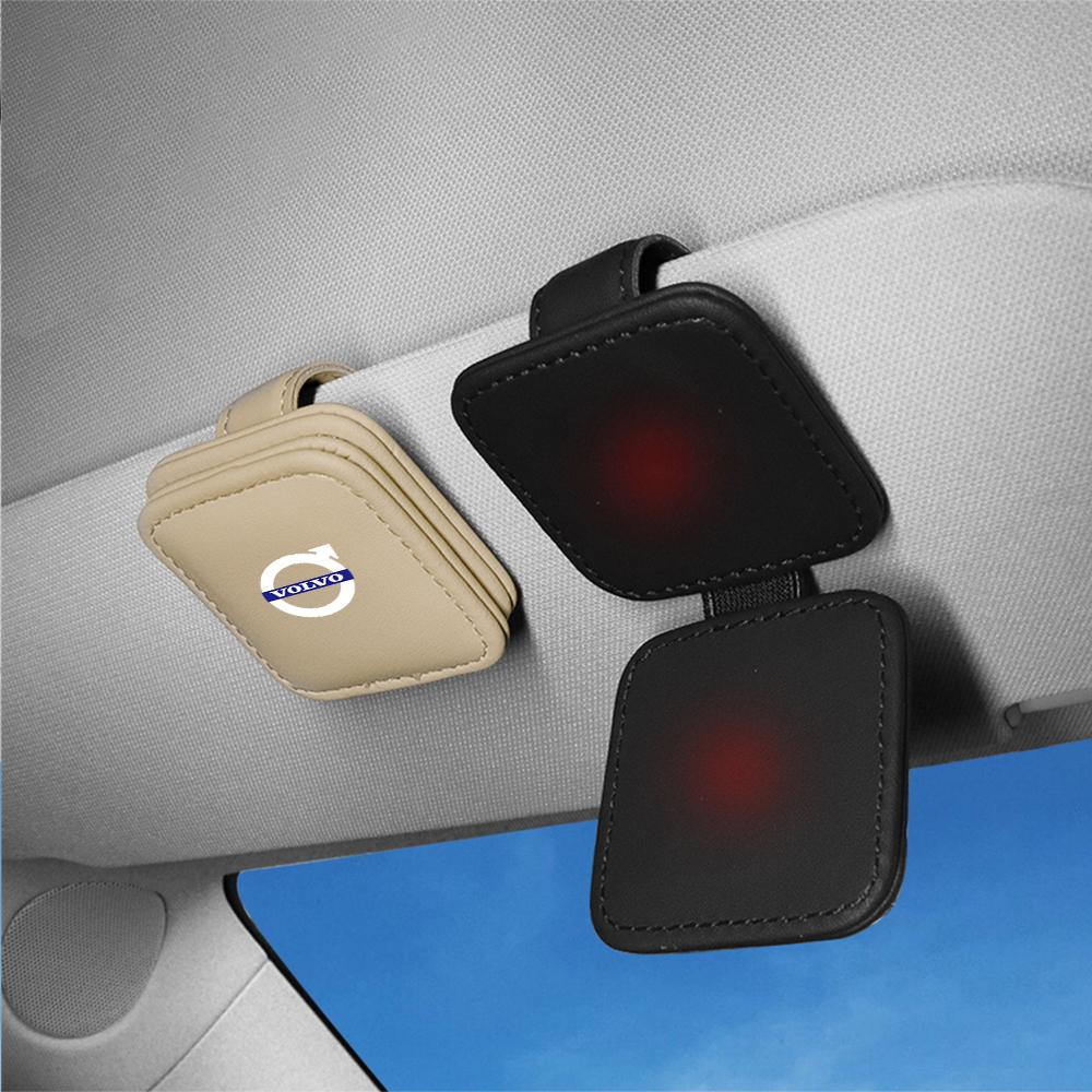 Car Leather Glasses Clip Visor Sunglasses Storage Fastener Suitable for Volvo Xc60 V50 V40 Xc90 S40 S60 S60 V90 V60 S90 Xc40
