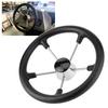13 1 2 дюйма Колесо рулевое из нержавеющей стали с 5 спицами и черной пенопластовой рукояткой