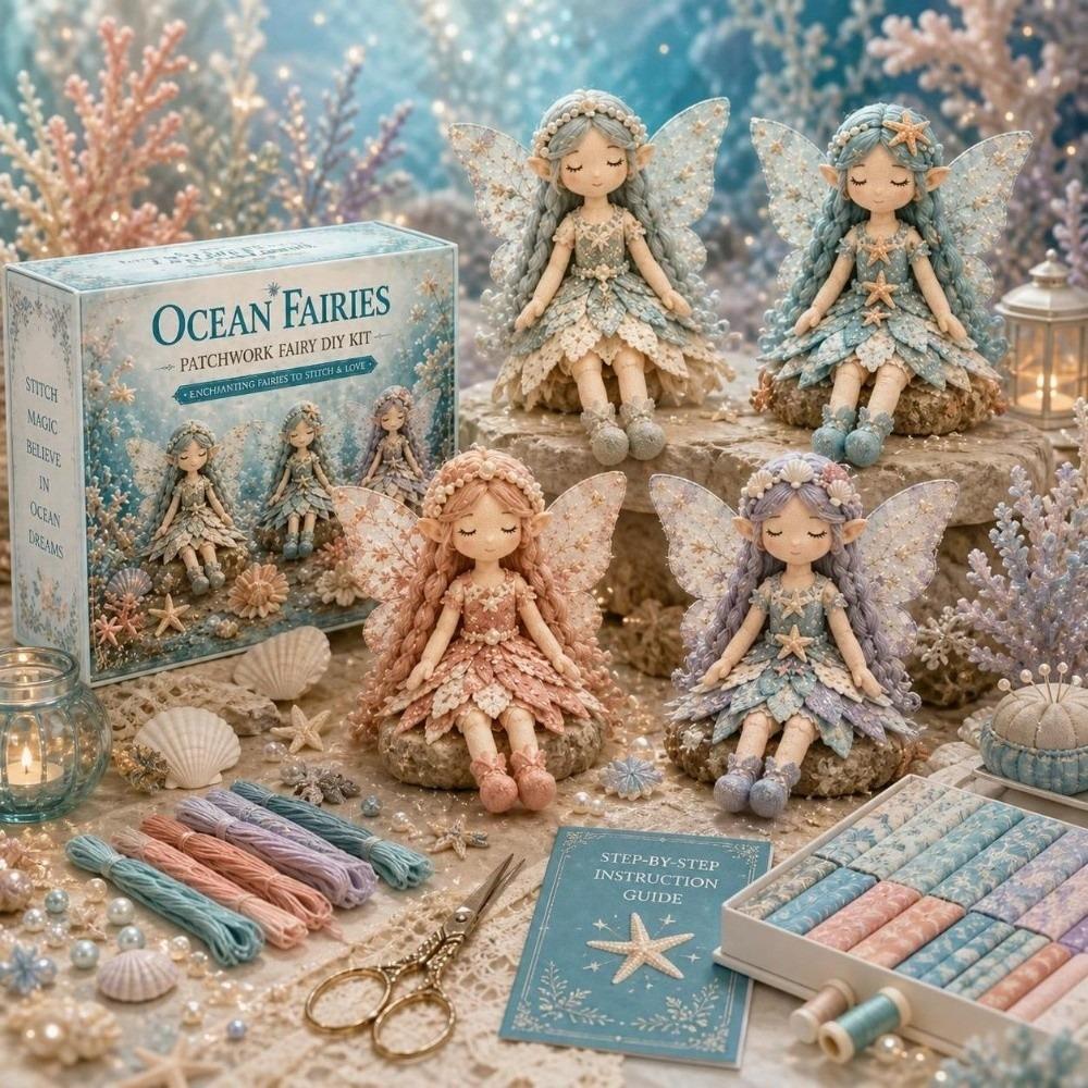 Floral Print DIY Quilted Fairy Kit Colorful Elf DIY Sewing Kit Handmade Gift