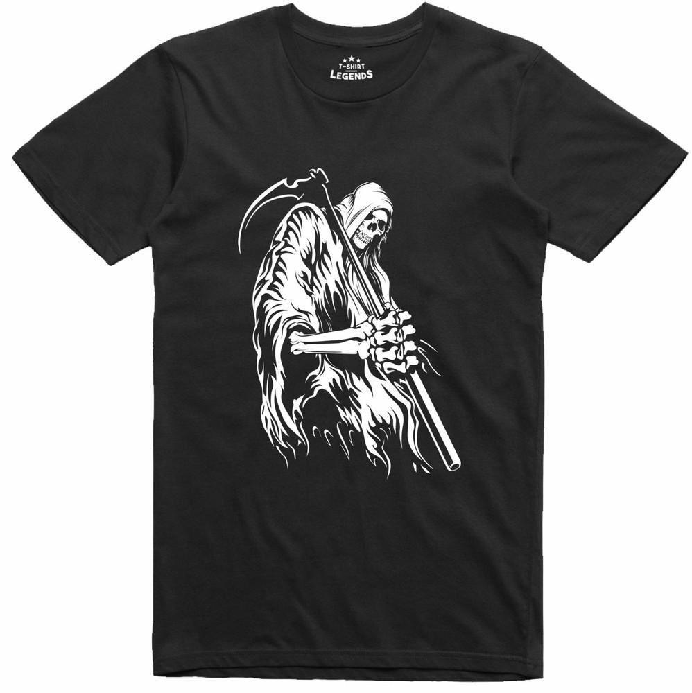 Grim Reaper Halloween Gothic Print Design 100% Cotton T Shirt