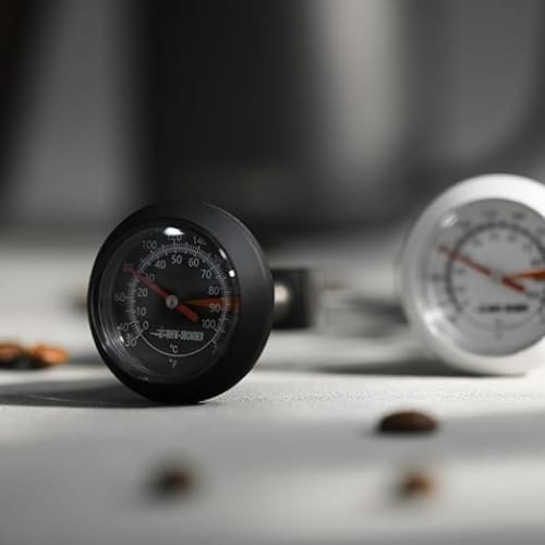 MHW-3BOMBER CT5615B-OS Coffee Thermometer for Drip Pots, Clip-on, Washable, 0-100C/100F, Celsius/Fahrenheit, for Milk Foamers (Black)