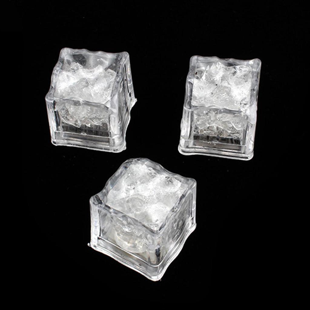 12 Pcs Multicolor Luminous Touch Ice Cubes Fun Party Favors Liquid Activated Bar Wedding Supplies