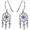925 Dream Catcher Earrings Hanging Box Colorful Zircons
