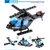 City Police Series Blocks 8 In 1 Vehicle Car Helicopter Police Station Building Blocks DIY Bricks