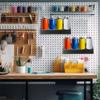 Space Saving Sprays Can Rack for Garage Organization Wall Mounted 4 Holes Aerosol Storage Shelf Sprays Bottle Holder