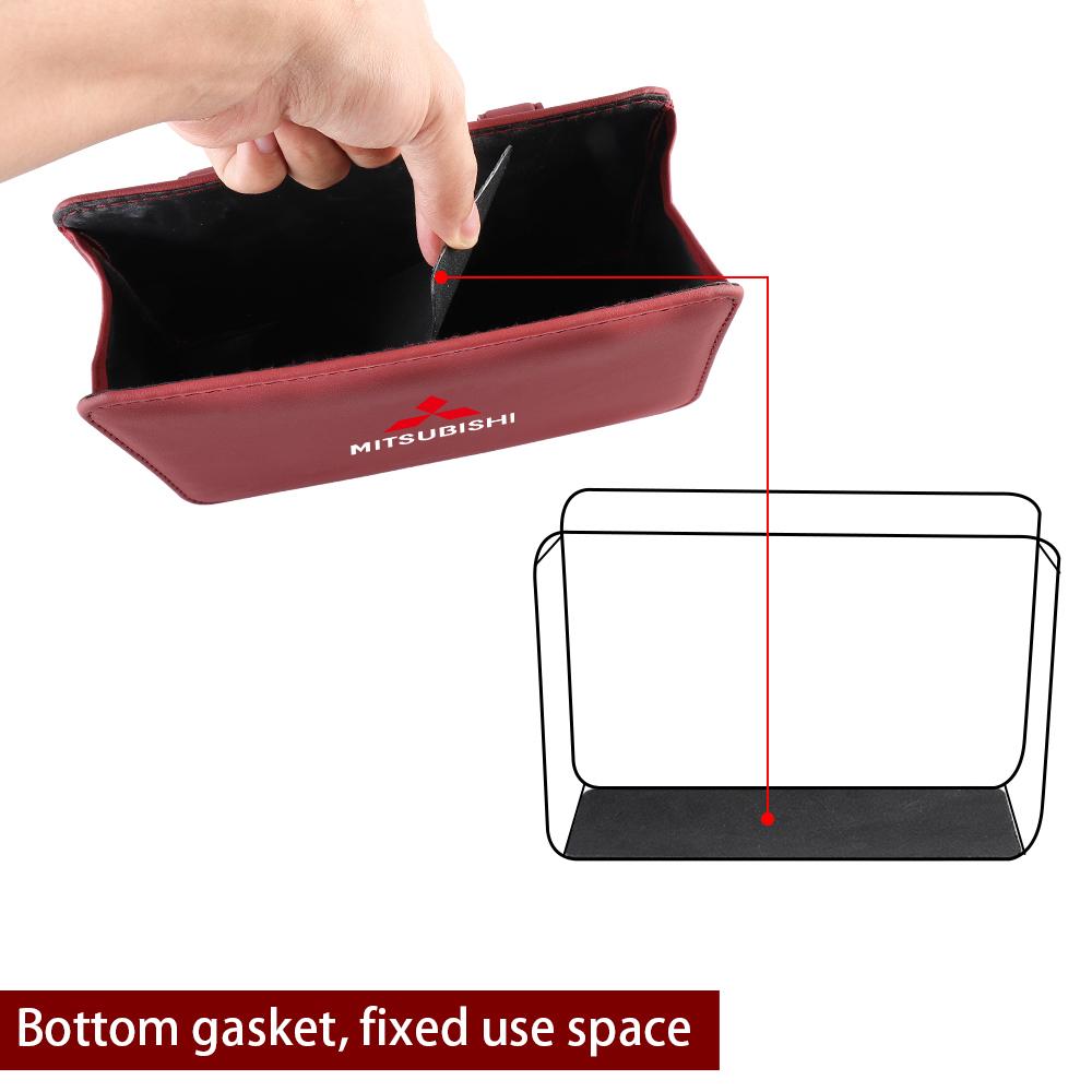 bzdn5 Car Trash Can Collapsible Leak-Proof Storage Box Backseat For Mitsubishi Asx Lancer L200 Pajero Sport Attrage Xpander Mirage