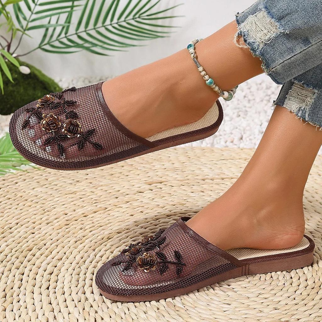 Модные Новые 2025 Женские Повседневные Шлепанцы - Дышащие Летние Тапочки, Гибкие Балетки для Пляжа/Бассейна/Сада Женские Сандалии