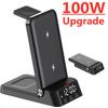 100W 4 In 1 Wireless Charger Stand Foldable For iPhone 14 13 12 11 Samsung Galaxy Apple Watch 7/6 Fast Charging Dock Station