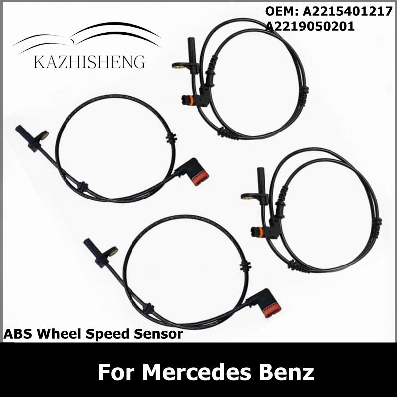 A2215401217 A2219050201 4Pcs Front Rear ABS Wheel Speed Sensor for Mercedes Benz W221 C216 A2219057600 A2215400917