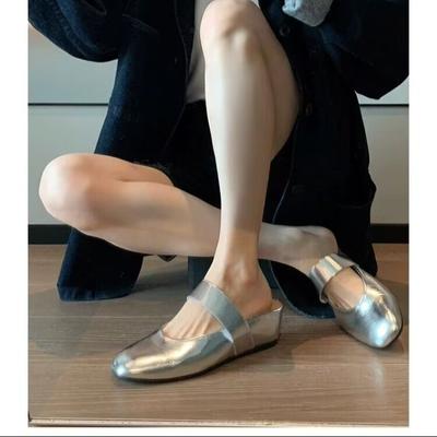 Модные тапочки Baotou, женская обувь, летние туфли на танкетке, современные туфли без застежек для женщин, полутапочки, модные женские тапочки из мягкой кожи