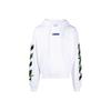 Weed Arrows Over Hoodie White/Green Men Tops OMBB037S22FLE0100155