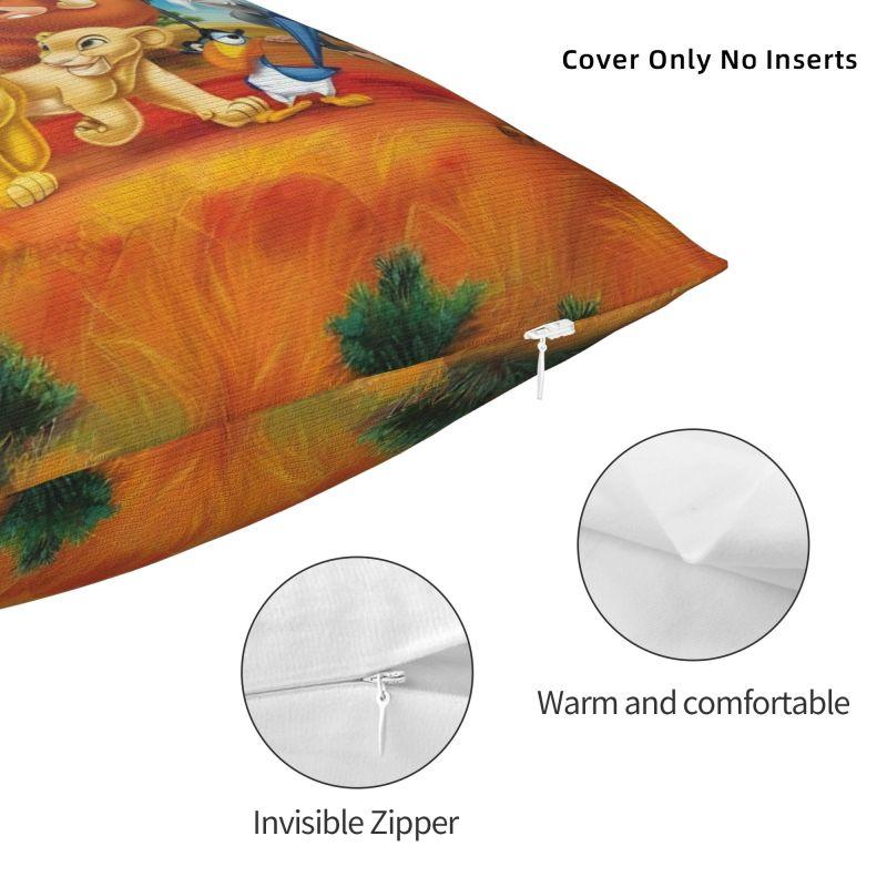 Custom Disney The Lion King Cartoon Pillow Case 45x45cm for Living Room Anime Kawaii Luxury Cushion Cover Velvet Pillowcase