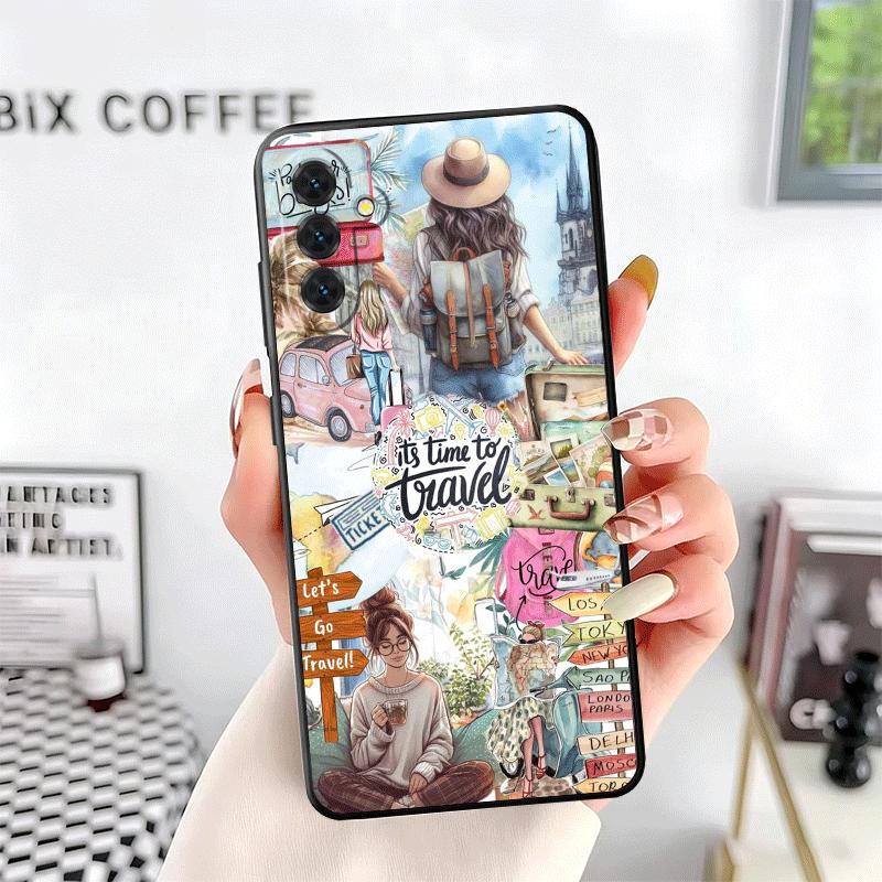 Travel Map Artistic Pattern Soft Phone Case for Samsung A17 A37 A57 A16 A26 A36 A56 A15 A25 A35 A55 A14 A24 A34 A54 A13 A23 A33