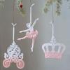 2pcs Pink Transparent Xmas Tree Hanging Ornaments Merry Christmas Decor  Home Desktop Decoration