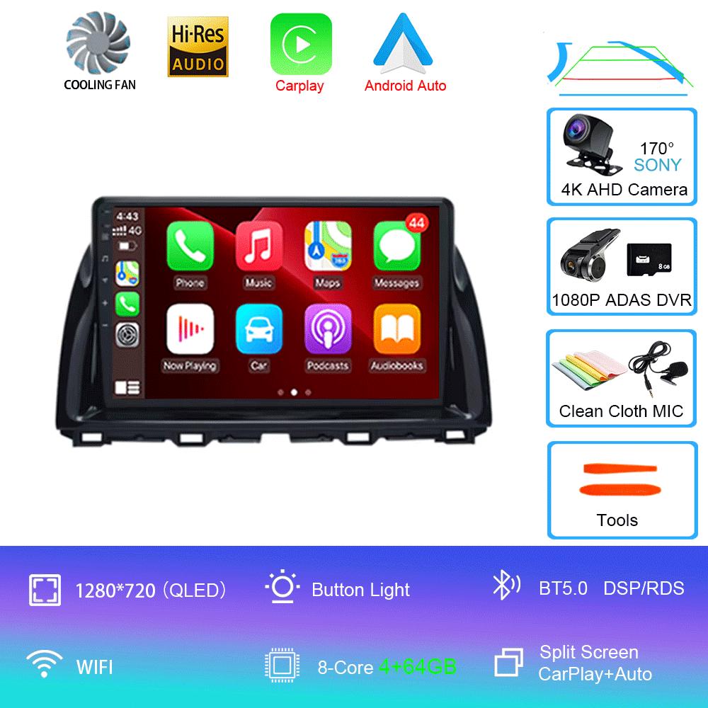 Android 14 мультимедийный проигрыватель 2 DIN для Mazda CX5 CX-5 CX 5 2012 2013 2014 2015 автомобильное радио WIFI+4G головное устройство GPS Carplay Auto DSP