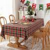 Christmas Tartan Tablecloth Green Plaid Table Cover Family Gathering Restaurant Home Textile 2024 New Year Xmas Festival Decor