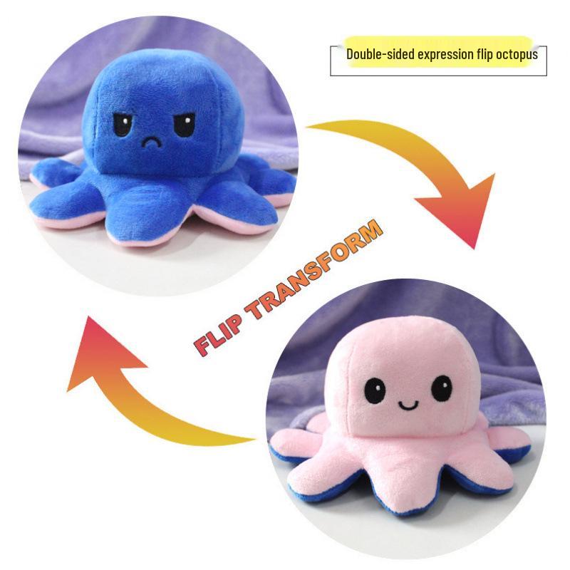 Reversible Double-Sided Octopus Plush Toy