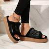 Fashion Cozy Plush Platform Slippers Women 2024 New Open Toe Furry Sandals Home Fashion Casual Designer Slippers Women Slides Women