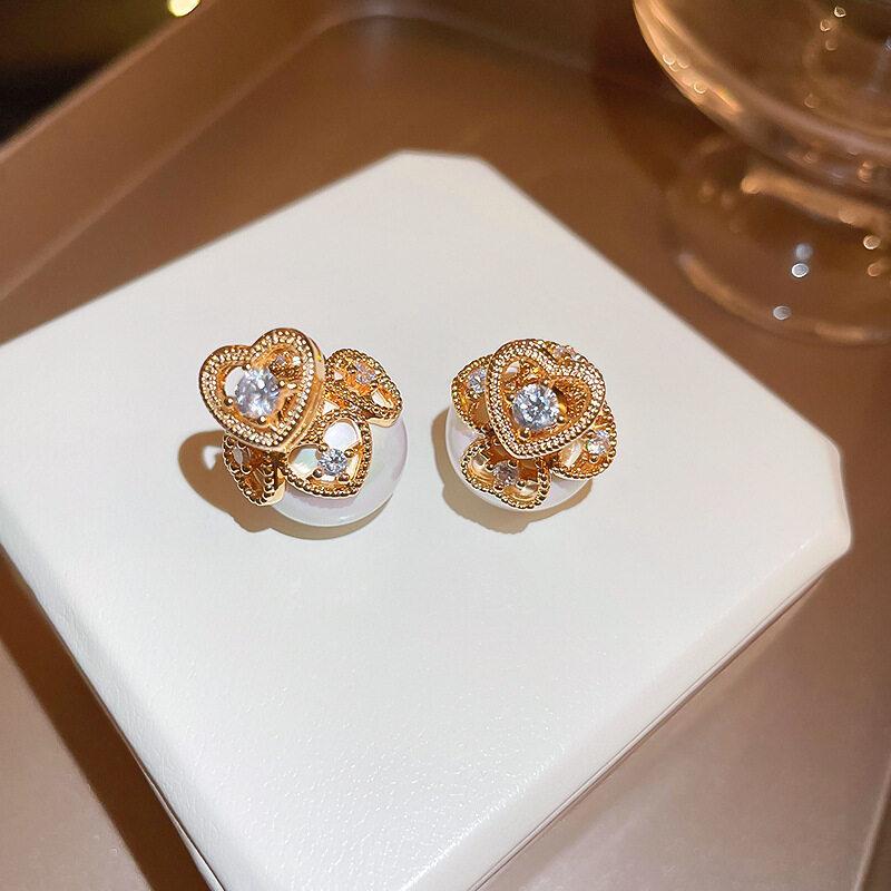 Двусторонние серьги из искусственного жемчуга с цирконием, элегантные модные женские серьги с блестящим кристаллом, искусственный жемчуг, серьги ручной работы, вечерние ювелирные изделия, подарок