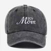 Washed Cotton Boy Mom Embroidery Caps Adjustable Outdoor Sun Hat Fashion Mom Baseball Hats  Gifts