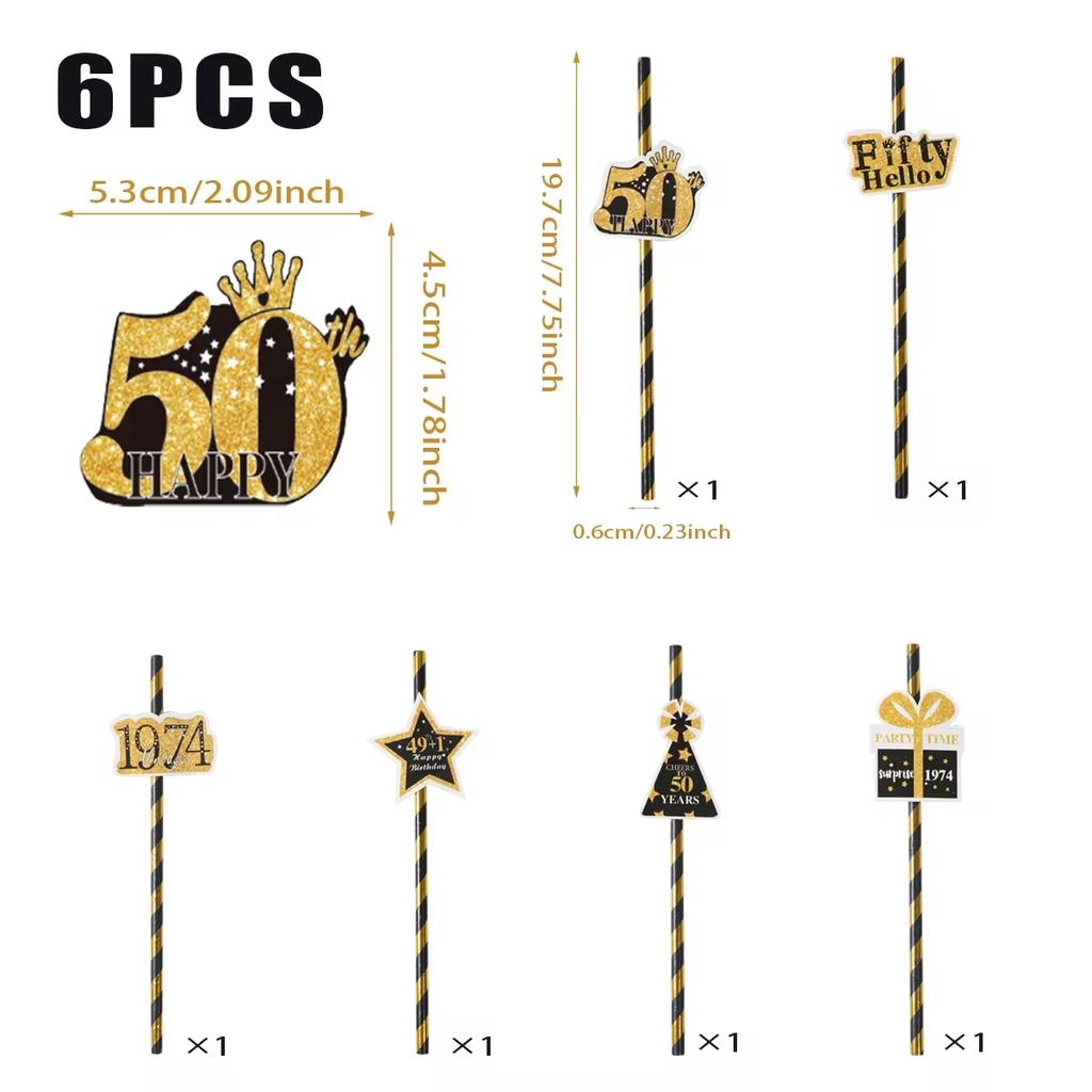 50-й Черно-Золотой День Рождения Одноразовая Посуда Бумажная Тарелка Салфетки Украшение для Вечеринки в Честь 50-летия 50-й День Рождения Юбилей Дня Рождения