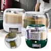 360° Rotating Grain Dispenser,Household Moisture-Proof 6 Grid Rices Storage Box,Kitchen Transparent Sealed Jar for Nuts Cereal
