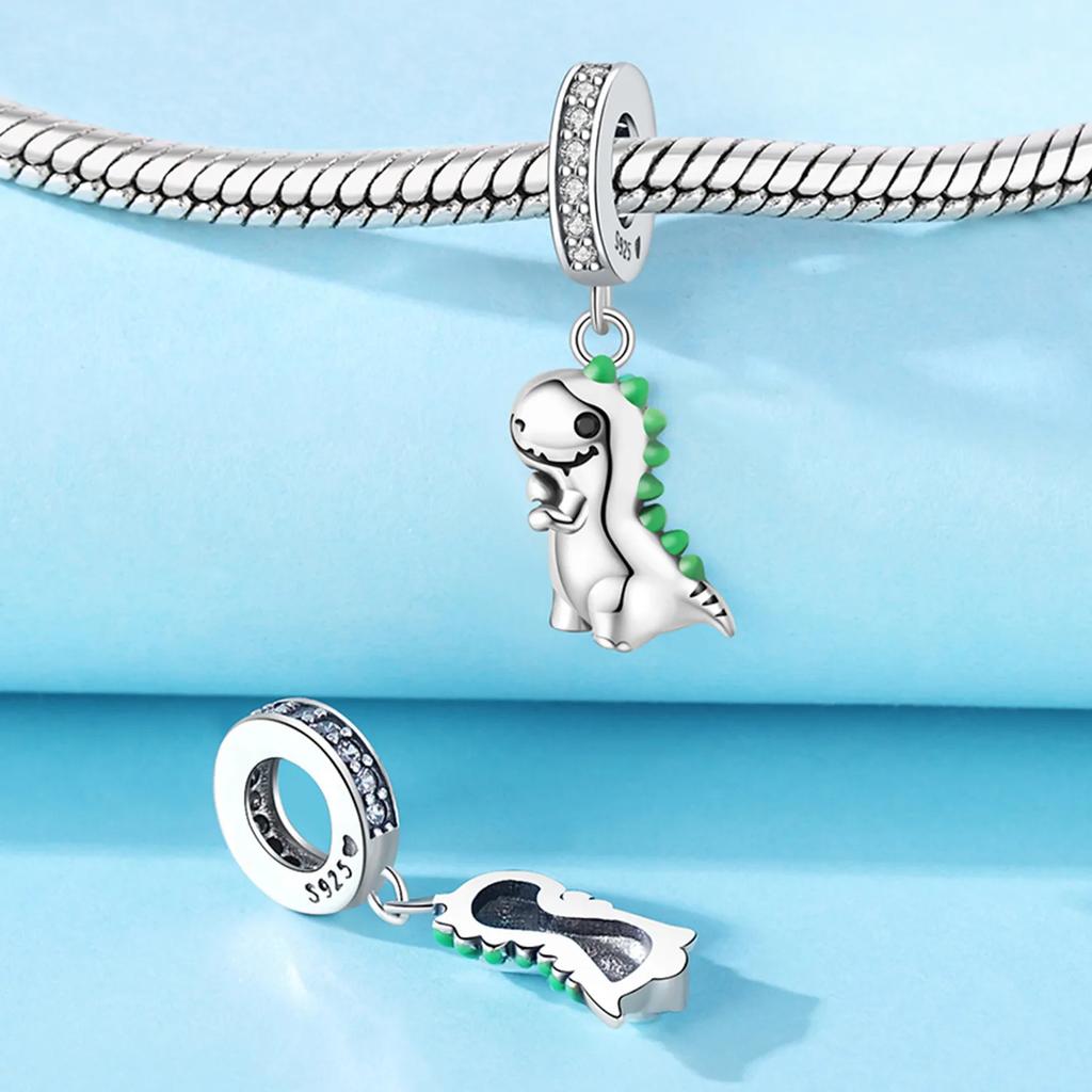 Anniversary Copper Dinosaur Chameleon Dragon Charms Beads Fit Bracelet Bead Jewelry Making Fine Jewelry Gift