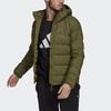 Adidas Logo Long Sleeve Hooded Down Jacket Men Outerwear Green GU3954
