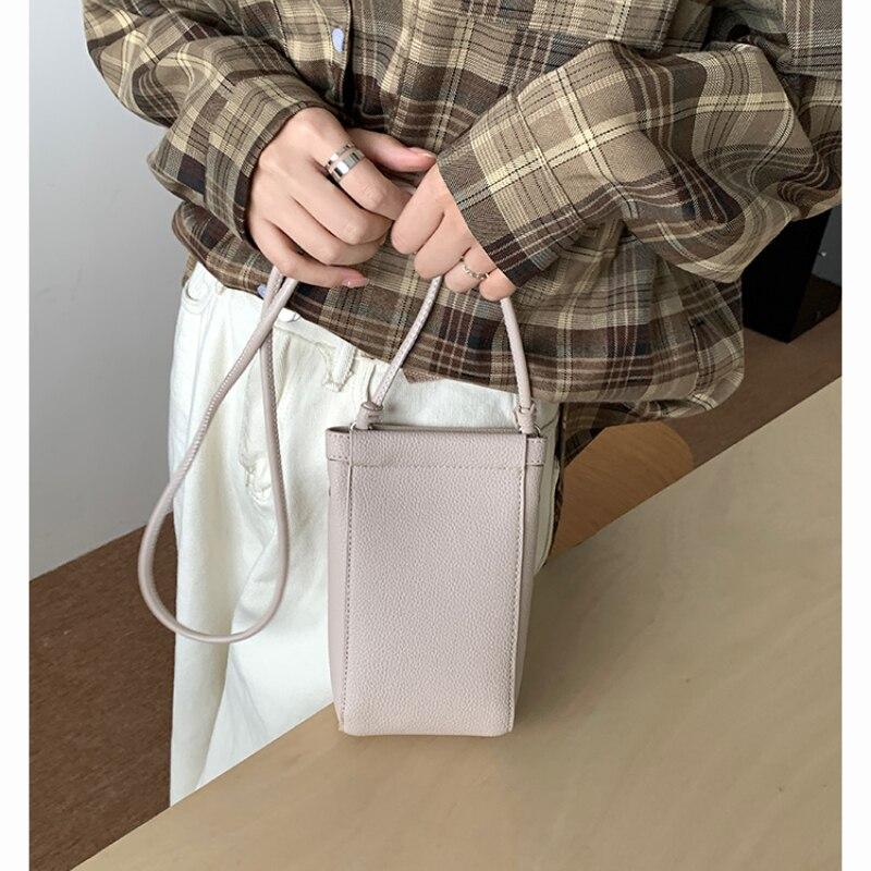 Винтажная сумка для мобильного телефона через плечо, новинка 2023 года, простая портативная вертикальная сумка для мобильного телефона