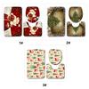 3Pcs/Set Home Bathroom Decor Christmas Elk  Tree Printed Non-Slip Floor Mat Bath Mat + Pedestal Rug + Lid Toilet Cover Christmas Decoration Gifts
