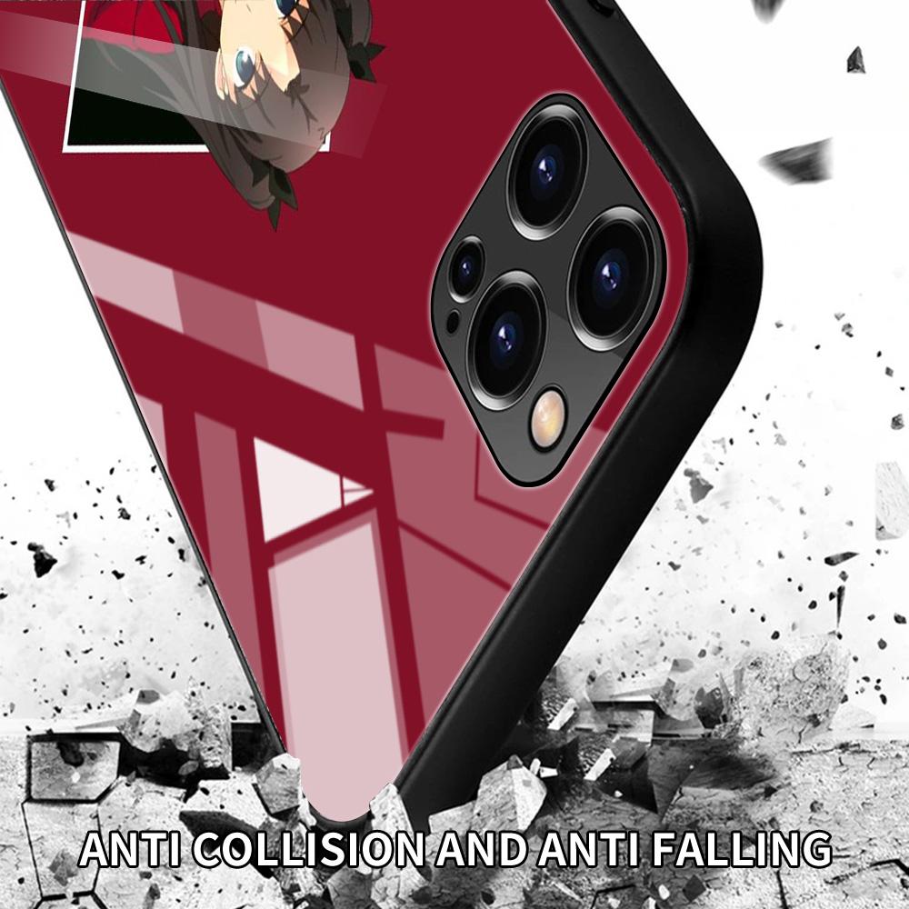 Tempered Glass Case For Iphone 12 11 Pro Max 14 13 Fundas X Xr Xs Max 8 7 6s Plus Cover Shell Fundas Fate Zero Tohsaka Rin