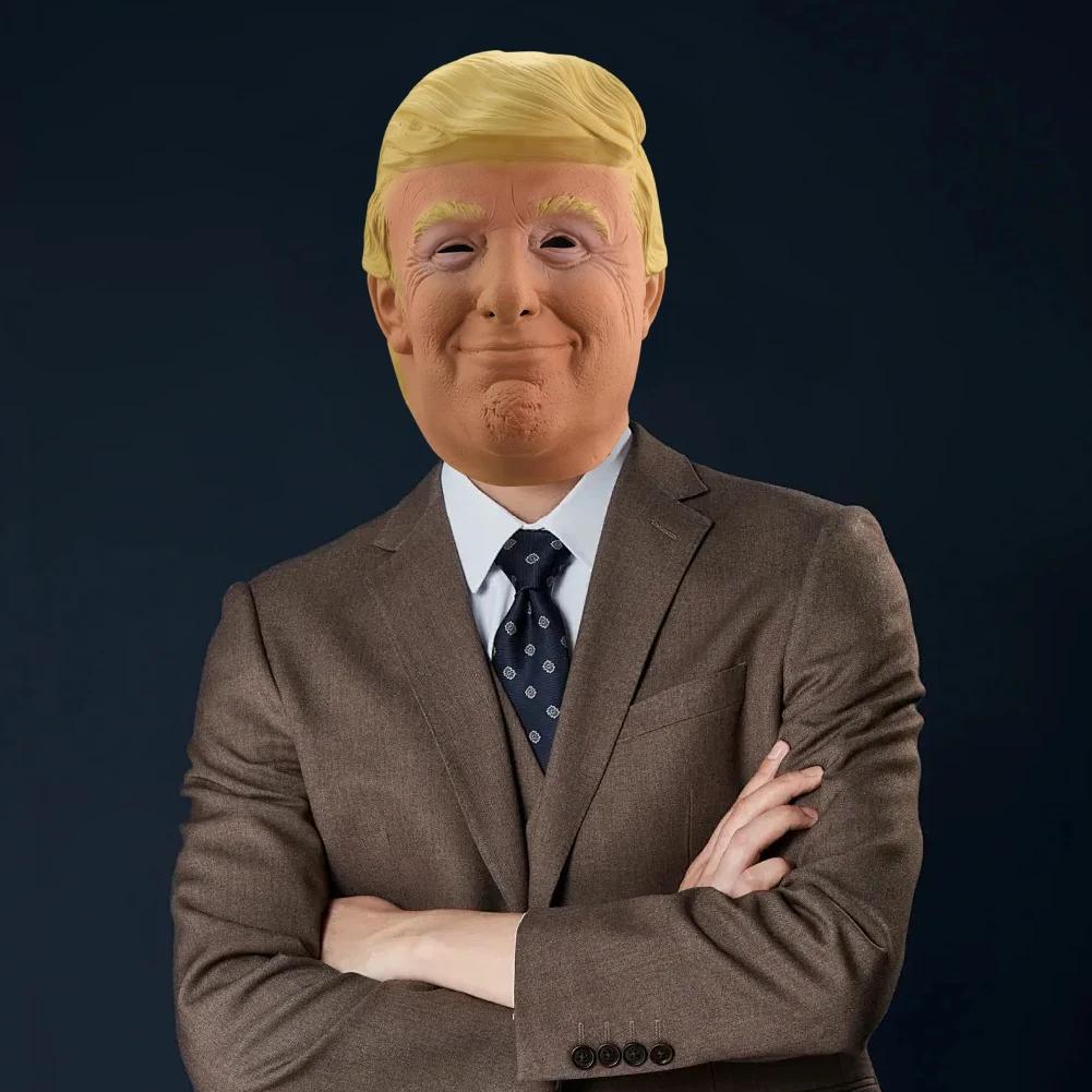 Латексная человеческая маска Трампа на всю голову для фестиваля масок на Хэллоуин, Пасхальный костюм для вечеринки, президентский косплей Дональда Трампа, фанаты