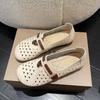Модный ретро-стиль в этническом стиле 2024 года, летние новые модные сандалии, универсальные повседневные туфли на плоской подошве с полыми каблуками, удобные женские туфли для рыбалки