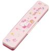 Skater Chopsticks and Spoon Set, Bento Box, Adult, Antibacterial, Combo Set, 18cm, Quiet, Made in Japan, Sanrio Hello Kitty Flower Wreath, CCS3SAAG-A