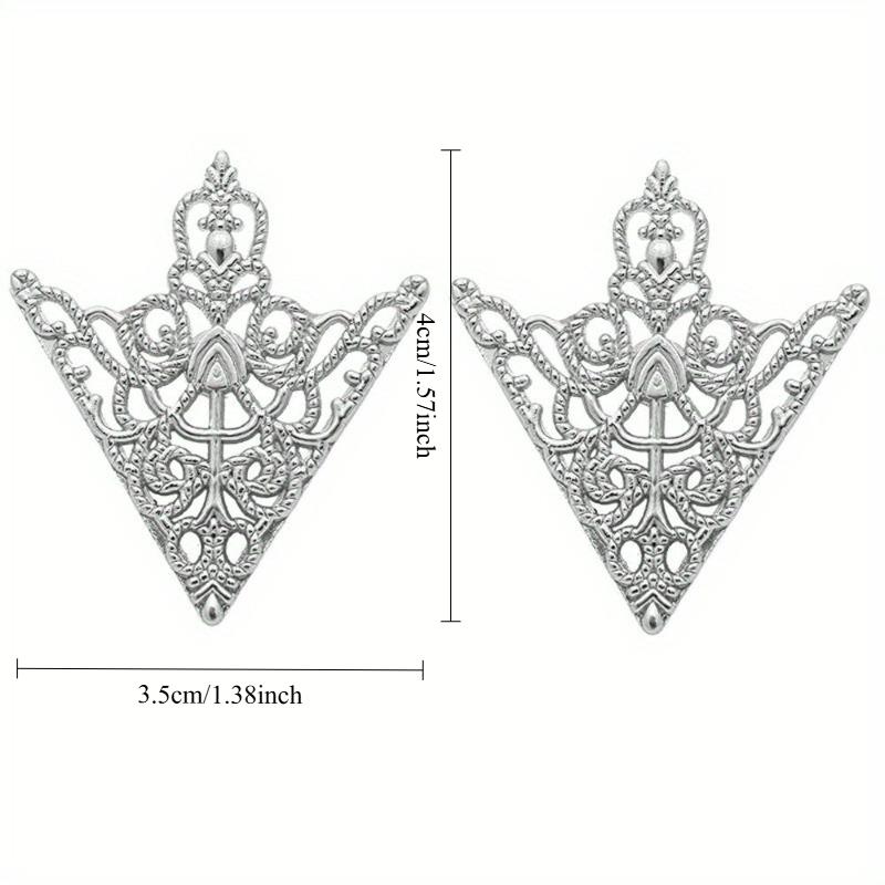 5 Pairs of Vintage Triangle Shirt Collar Pin Hollow Metal Needle Brooch for Women Men Lapel Pin Clothes Decor