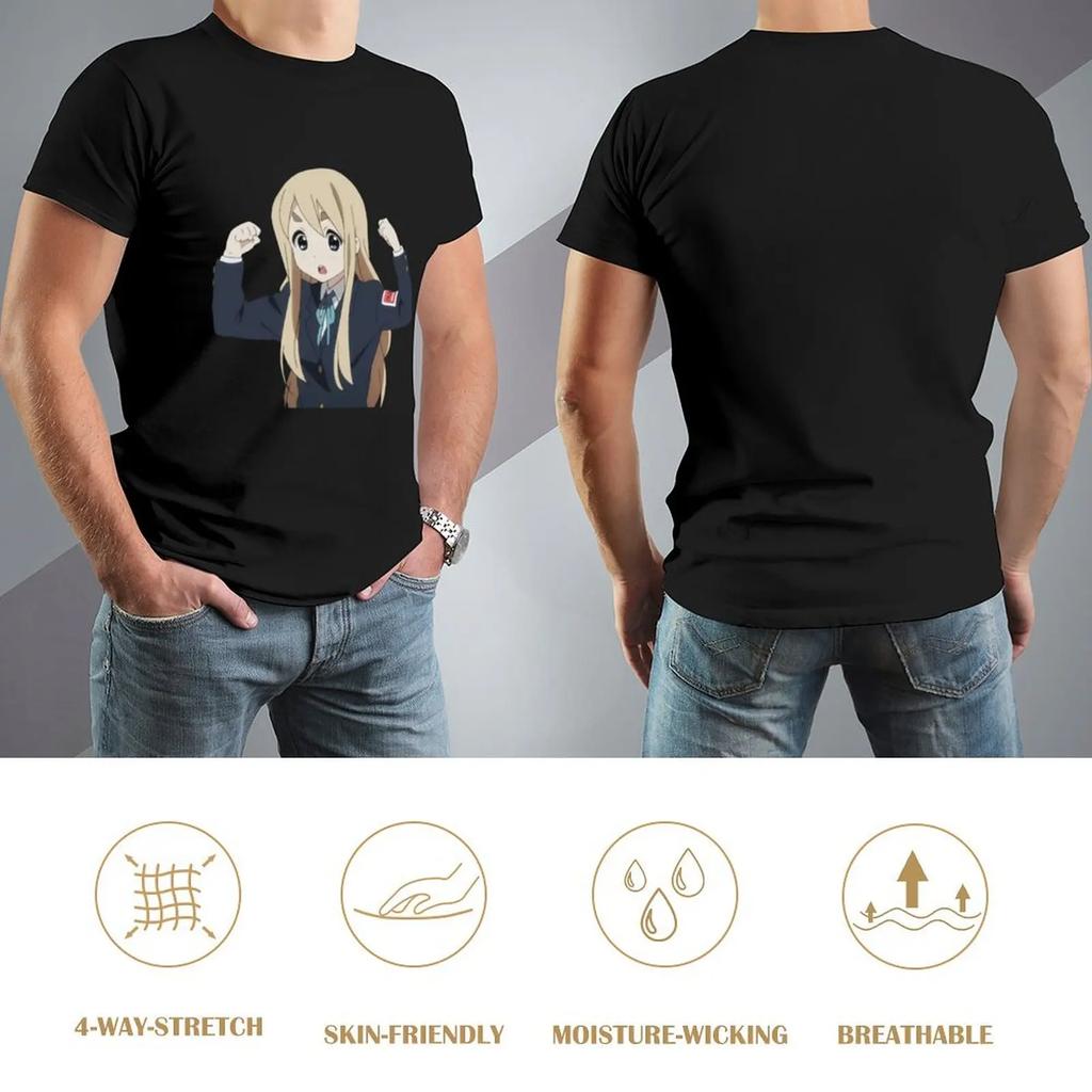 Strong Mugi - K-On! T-Shirt Oversized Vintage Anime Shirt Aesthetic Clothing Blacks Sweat Shirts, Men