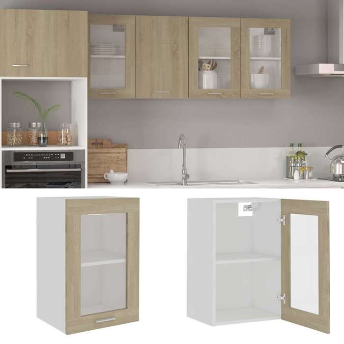 Maison Exclusive - Vitrine suspendue "Lyon" Chêne Sonoma 40 x 31 x 60 cm Bois d'ingénierie