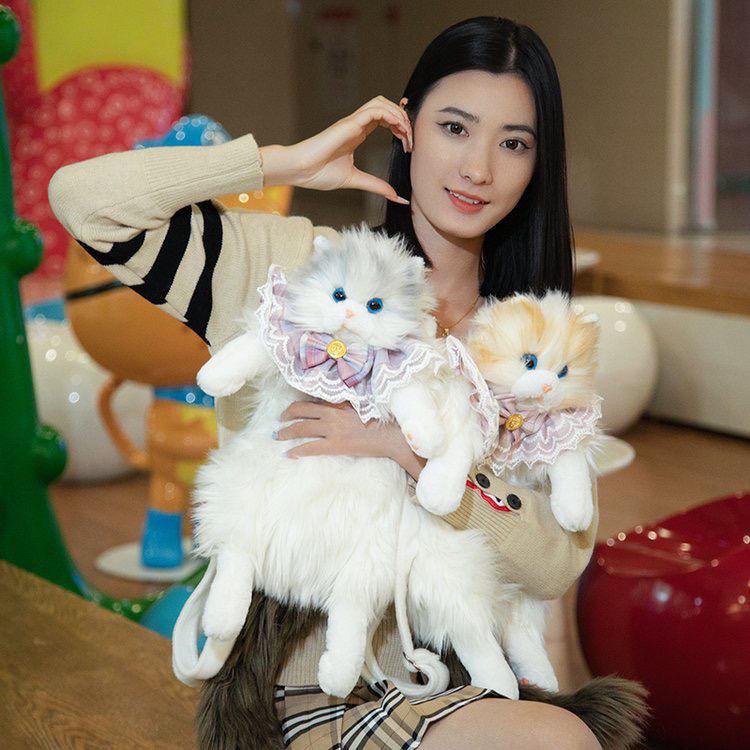 Милый плюшевый рюкзак-кукла котенок - подарок на день рождения для девочек