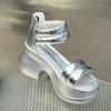 Summer New Women Shoes Roman Sandals Strap Open-Toe Thick High Heels Casual Lady Sandal Wedge Buckles Sandals Platform High Heel