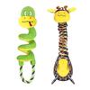 Squeaky Dog Chew Toy with Crinkle Paper Plush Giraffe/Snake Shape Tug of War Toy Interactive Stuffed Animal Pull Toy for Small Medium Large Dogs