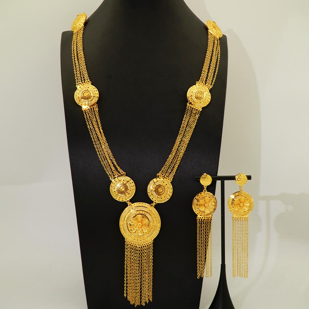 Ювелирные изделия: Цветочная Геометрия, Позолоченное Ожерелье, Серьги, Наборы с Бахромой, Свадебные Аксессуары