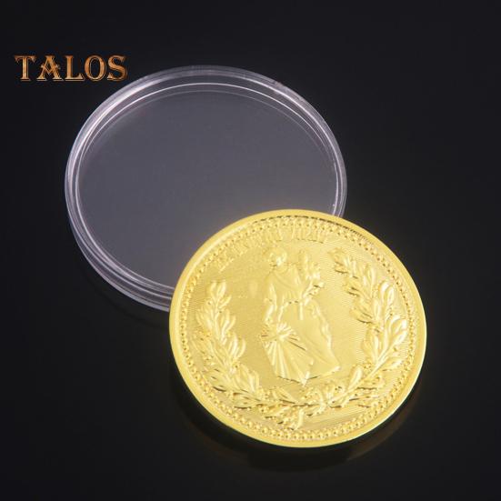 Позолоченная монета, реквизит для фильмов, диаметр 1,6 дюйма, двухсторонняя металлическая монета, коллекционная сувенирная монета с защитной коробкой, подарок для поклонников фильмов