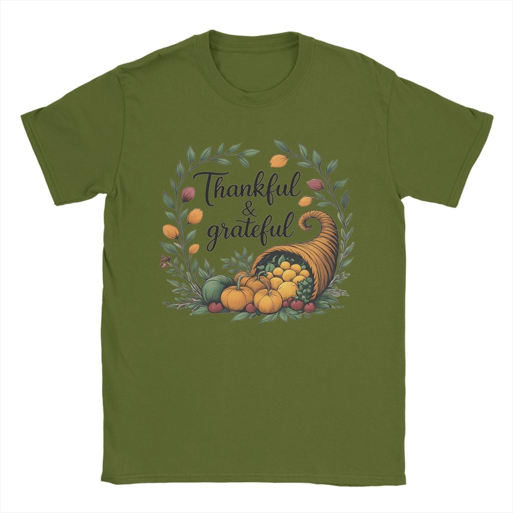 Men T-Shirt Thanksgiving Day Casual 100% Cotton Tee Shirt Short Sleeve T Shirt Crewneck Tops Gift Idea