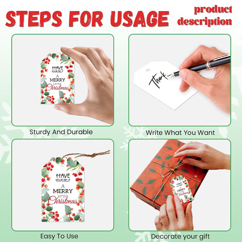 1set 80pcs 4 styles Printed Paper Thank You Gift Tags Rectangle Mixed Shapes 7.7x5.1cm Hole: 5mm 20pcs/style