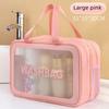 Dry-wet separation double transparent PU makeup bag portable washing bag cosmetic storage bag travel fitness swimming essentials