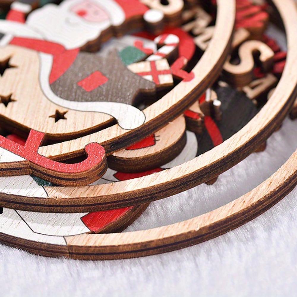 Подвески Рождественские украшения Деревянные подвески Выдолбленные украшения для стариков Украшения для рождественской елки Домашний декор