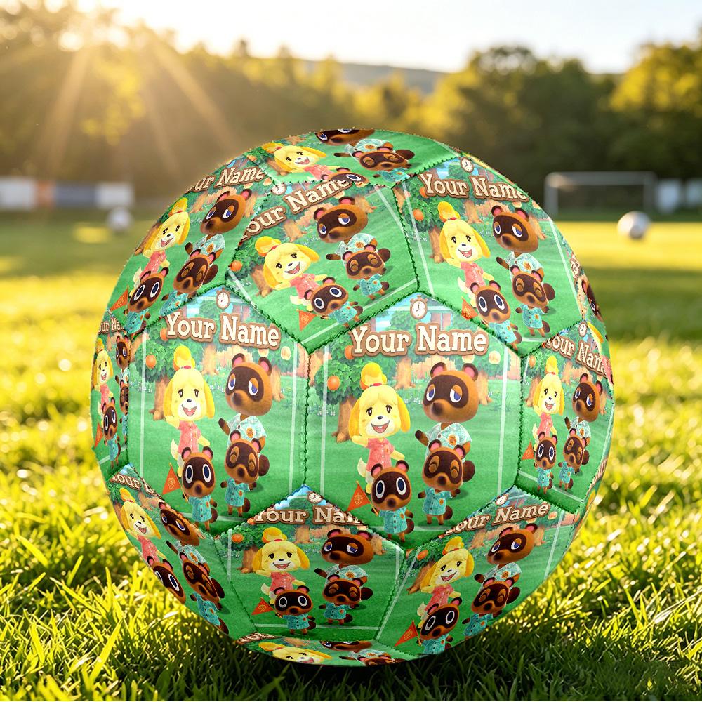 Size 5 FootballAnimal Crossing Durable PU Soccer Ball for Sports Training Outdoor Competition